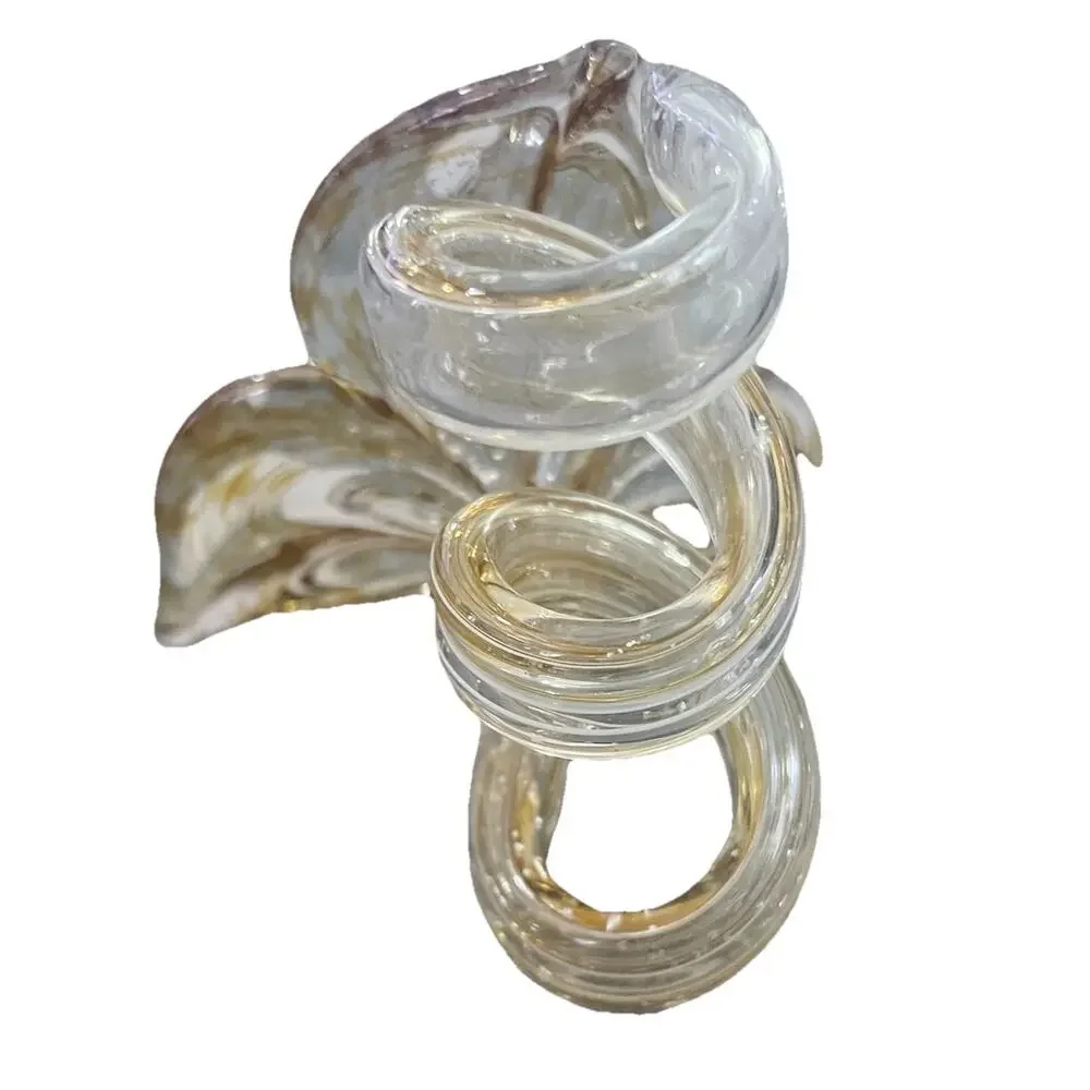 Murano ART Glass Twisted Stem 3 Petal Flower ITALY